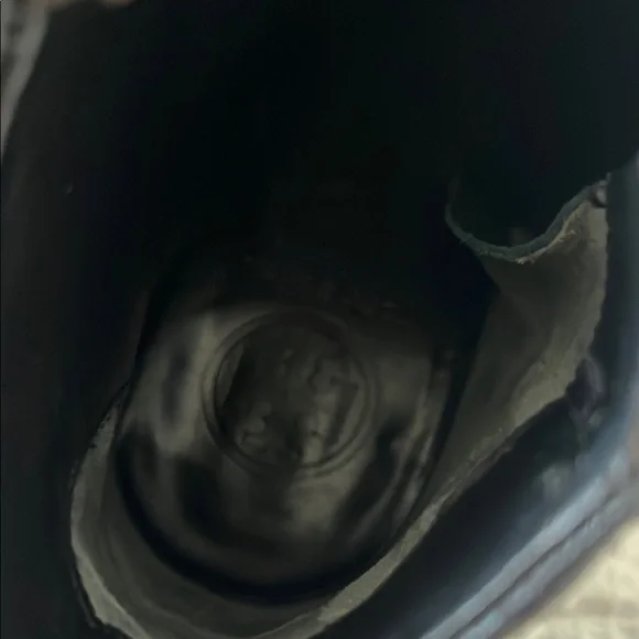 Tory Burch Black Leather Ankle Boots with Gold Studs - Picture 8 of 8